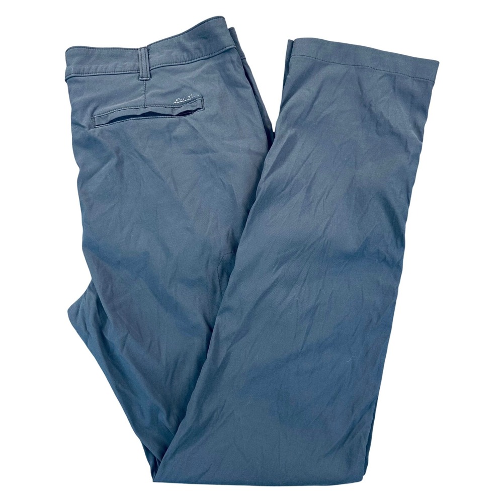 Eddie Bauer Travex Pants Men's 38x34 Gray Hiking Travel Nylon Stretch Flat Front